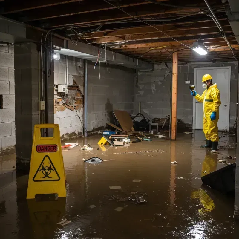 Flooded Basement Electrical Hazard in Dunlap, IN Property