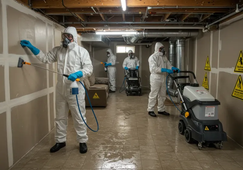 Basement Moisture Removal and Structural Drying process in Dunlap, IN